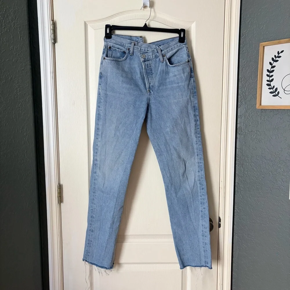 AGOLDE Criss Cross Straight Denim Jeans, Dimension, 26 - Picture 3 of 14